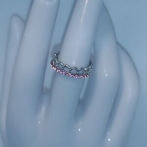 Vintage Heart ring- Pink Crown